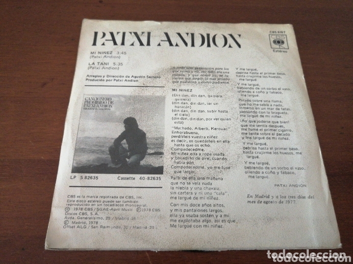 Discos de vinilo: PATXI ANDION MI NI&Ntilde;EZ CBS 1978 - Foto 2