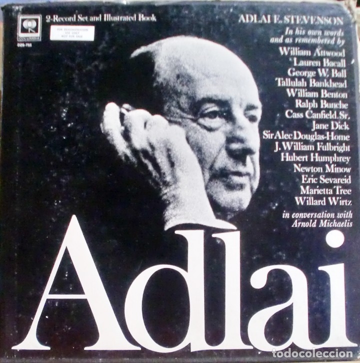 Discos de vinilo: ADLAI E. STEVENSON - IN HIS OWN WORDS CAJA CON 2 LP + LIBRO DE 45 PAG. PROMO USA RARO