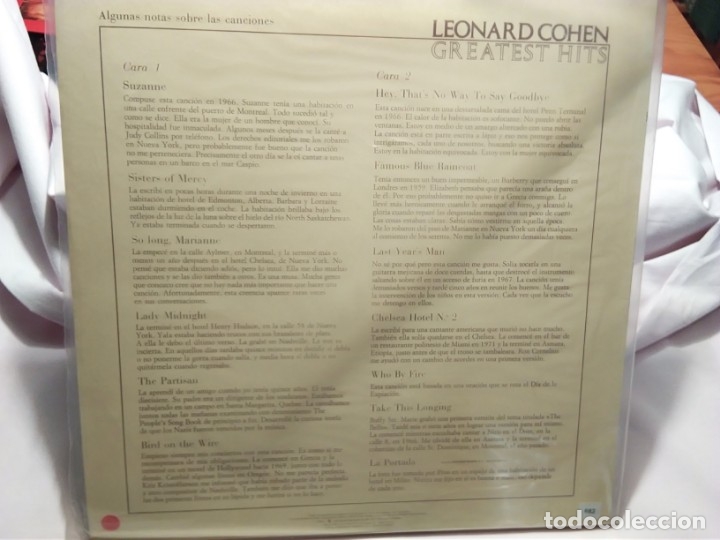 Discos de vinilo: LP &ndash; LEONARD COHEN &ndash; GREATEST HITS - Foto 2