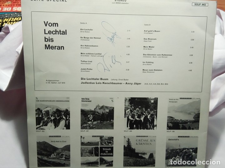 Discos de vinilo: LP &ndash; BOM LECHTAL BIS MERAN - - Foto 2
