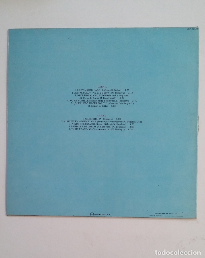 Discos de vinilo: LABELLE. NIGHTBIRDS. LP. TDKLP10 - Foto 2