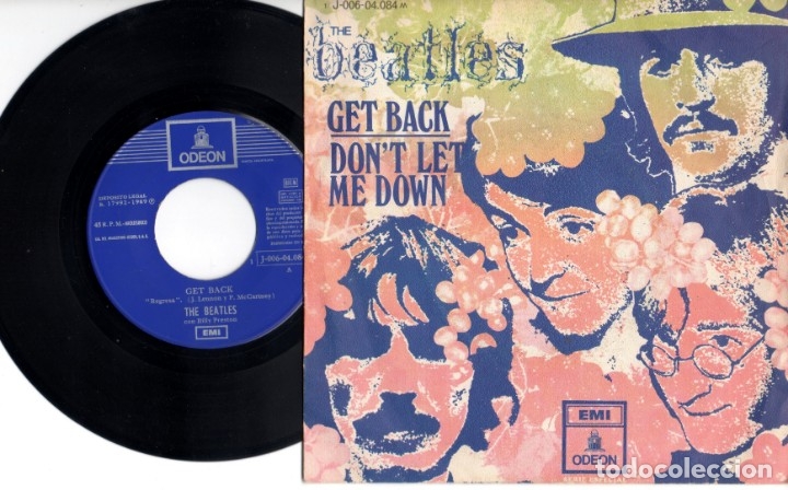 Discos de vinilo: The Beatles - Get back + Don&acute;t let me down - Foto 1