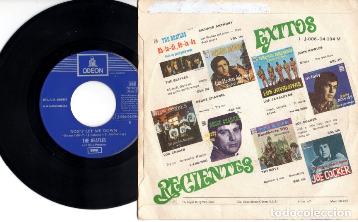 Discos de vinilo: The Beatles - Get back + Don&acute;t let me down - Foto 2