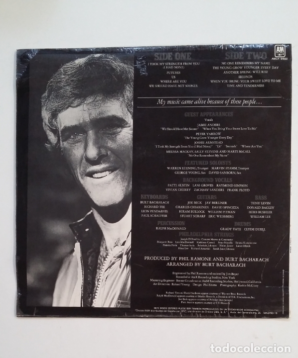 Discos de vinilo: BURT BACHARACH. FUTURES. LP. TDKDA60 - Foto 2