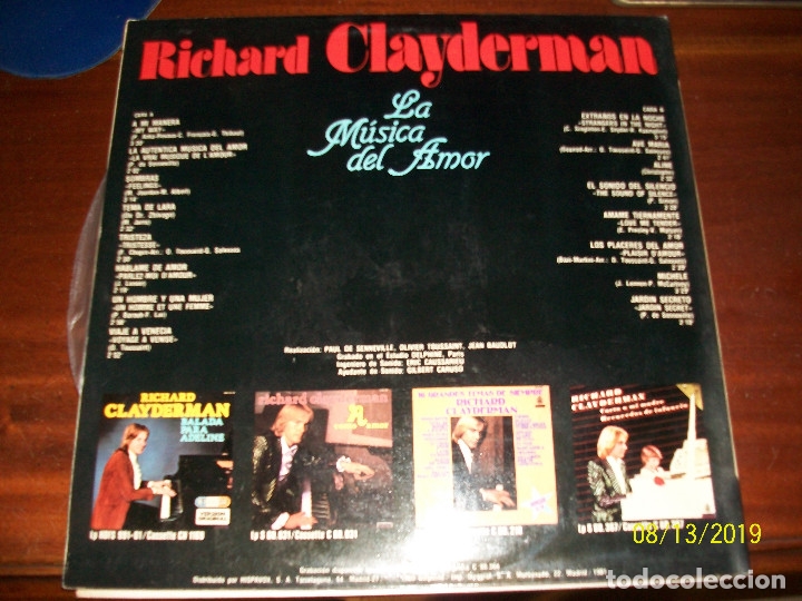 Discos de vinilo: RICHARD CLAYDERMAN- LA MUSICA DEL AMOR - Foto 2