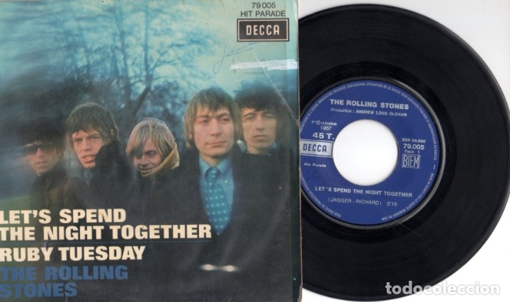 Discos de vinilo: Rolling Stones - Lets spend the night together - Ruby Tuesday - Foto 1