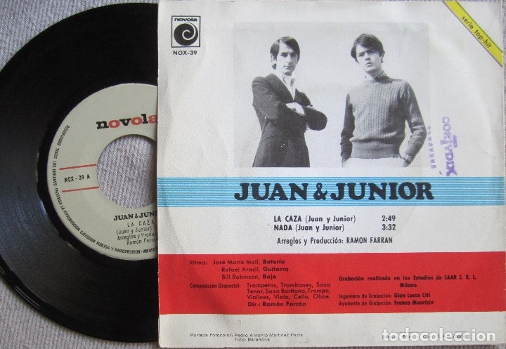 Discos de vinilo: JUAN & JUNIOR: LA CAZA / NADA - Foto 2