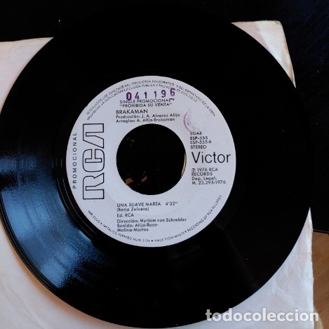 Discos de vinilo: UNA SUAVE MAREA/QUE IMPORTA. WHITE LABEL. - BRAKAMAN. - Foto 1