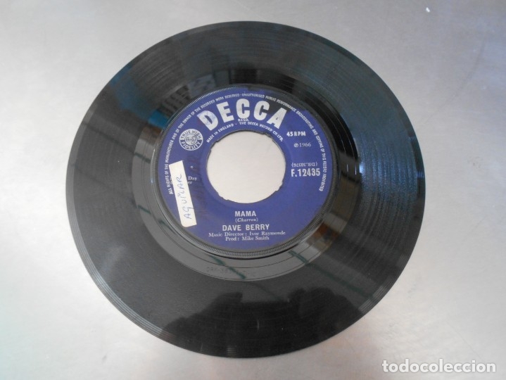 Discos de vinilo: DAVE BERRY-SINGLE MAMA-ENGLAND 1966 - Foto 1