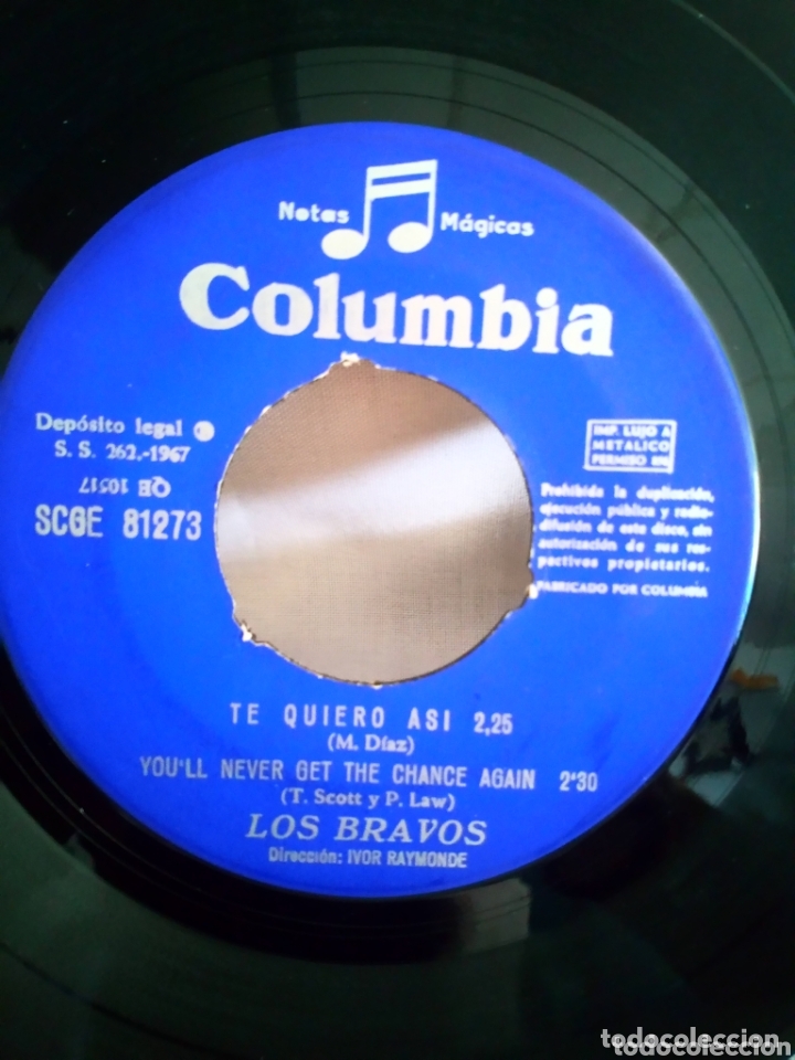 Discos de vinilo: Los Bravos te quiero as&iacute; single - Foto 3
