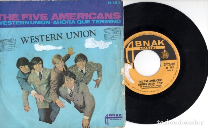 Discos de vinilo: Five Americans - Western Union / Now that its over - Foto 1