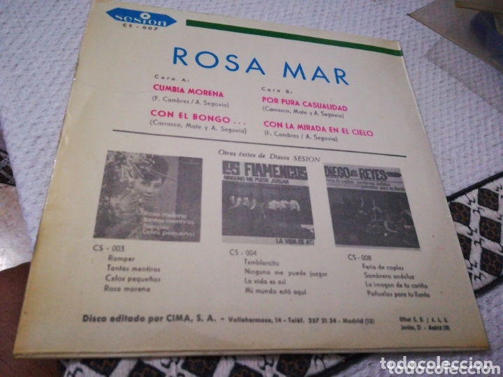 Discos de vinilo: Rosa mar ep cumbia Morena + 3 1966 - Foto 2