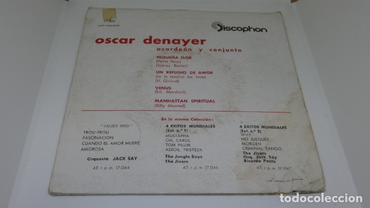 Discos de vinilo: DISCO SINGLE VINILO OSCAR DENAYER . Y SU CONJUNTO . - Foto 2