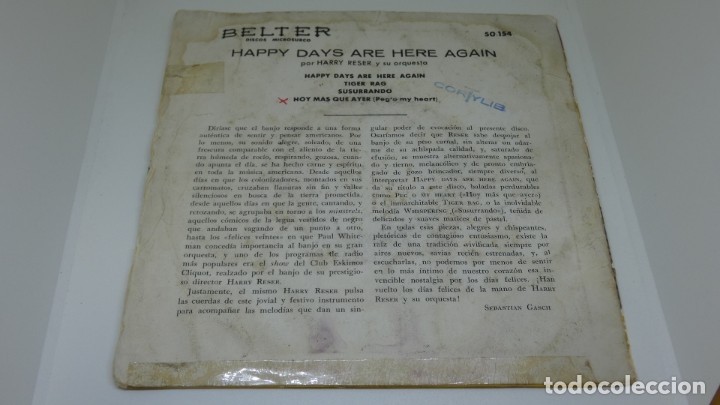Discos de vinilo: DISCO SINGLE VINILO HAPPY DAYS HERE AGAIN . - Foto 2