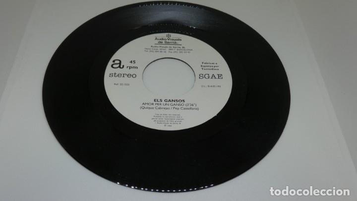 Discos de vinilo: DISCO SINGLE VINILO . ELS GANSOS . AMOR PER UN GANSO - Foto 4