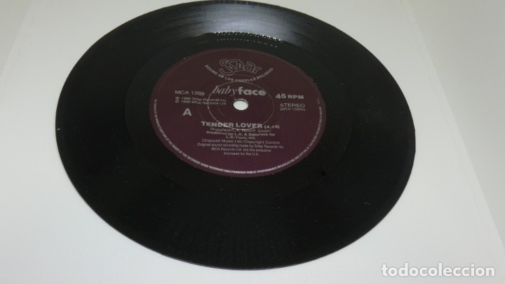Discos de vinilo: DISCO SINGLE VINILO BABY FACE . TENDER LOVER . - Foto 4