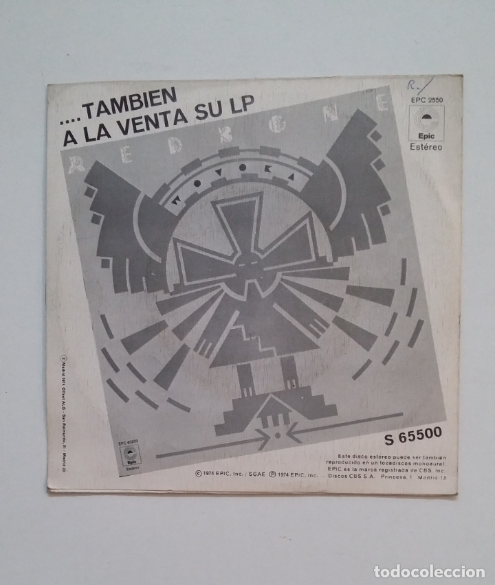 Discos de vinilo: REDBONE. - WOVOKA. SINGLE. TDKDS14 - Foto 2