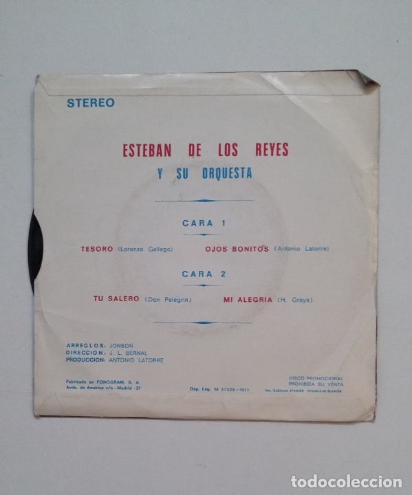 Discos de vinilo: ESTEBAN DE LOS REYES. - Tesoro +3. EP. TDKDS14 - Foto 2