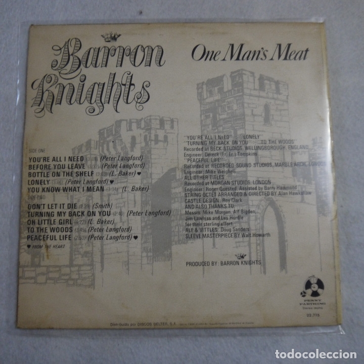 Discos de vinilo: BARRON KNIGHTS - ONE MANS MEAT - LP 1973 - Foto 2
