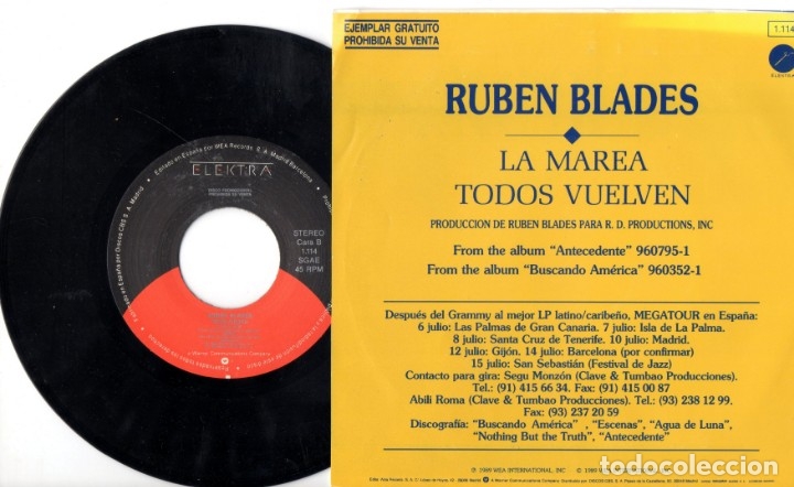 Discos de vinilo: Ruben Blades: La marea - Todos vuelven - Foto 2