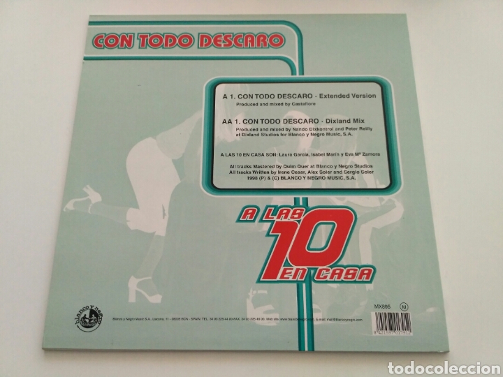 Discos de vinilo: A Las 10 En Casa - Con Todo Descaro - Foto 2