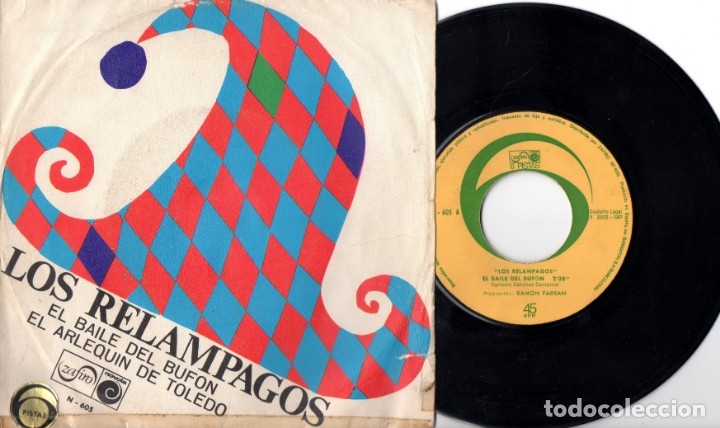 Discos de vinilo: Los Rel&aacute;mpagos: El baile del buf&oacute;n - El arlequ&iacute;n de Toledo - Foto 1