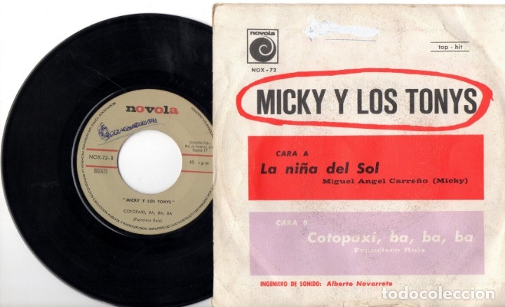 Discos de vinilo: Micky y los Tonys: La ni&ntilde;a del sol - Cotopaxi ba-ba-ba - Foto 2