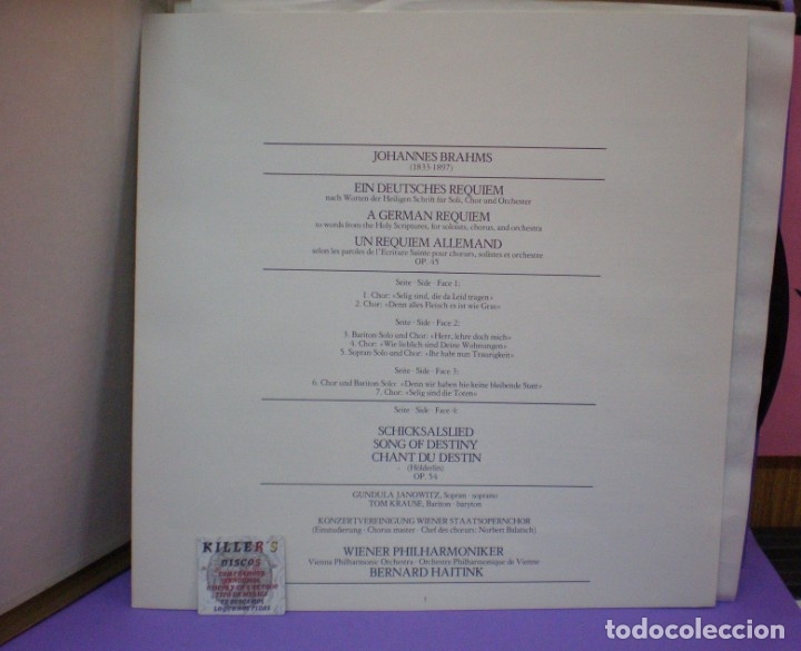 Discos de vinilo: Brahms - Ein Deutsches Requiem - Haitink - 2xLPs - Foto 2