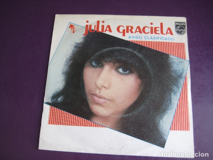 Disques de vinyle: J&uacute;lia Graciela Sg PHILIPS 1980 Aviso Calificado / Amor Adolescente - BRASIL POP 80'S - SIN APENAS US