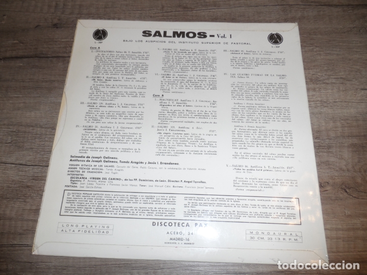 Discos de vinilo: SALMOS VOL. I - DISCOTECA PAX - Foto 2