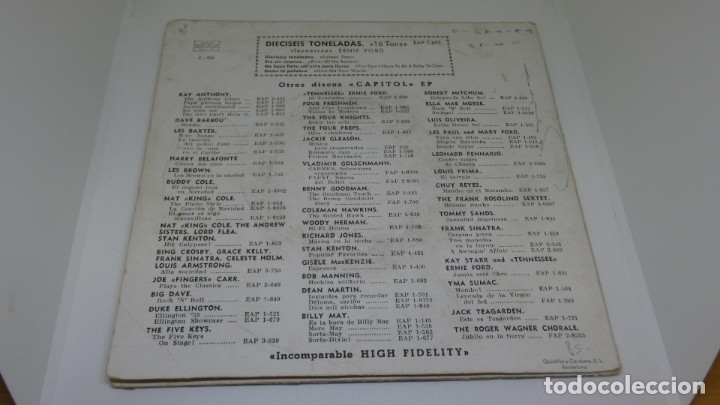 Discos de vinilo: DISCO SINGLE VINILO TENNESSEE . ERNIE FORD . 16 TONS - Foto 2