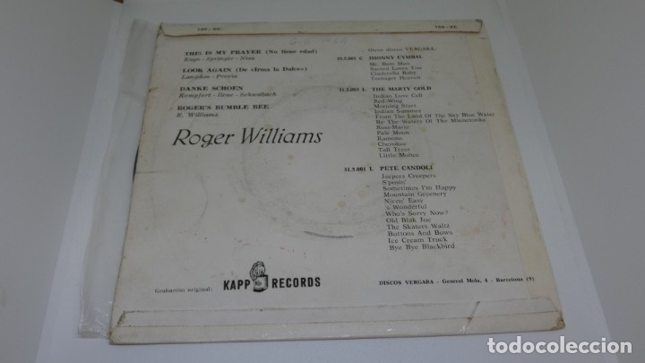Discos de vinilo: DISCO SINGLE VINILO ROGER WILLIAMS . - Foto 2