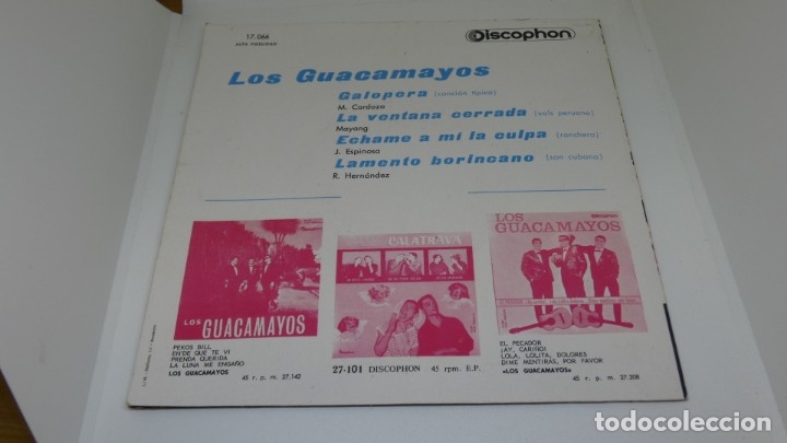 Discos de vinilo: DISCO SINGLE VINILO . LOS GUACAMAYOS . ECHAME A MI LA CULPA . - Foto 2