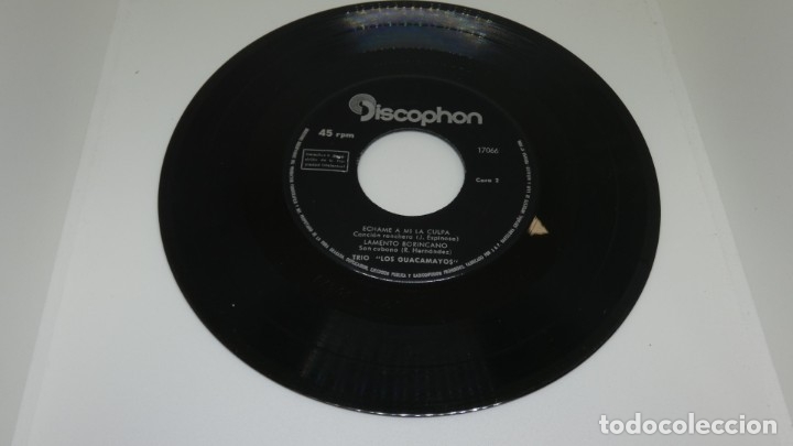 Discos de vinilo: DISCO SINGLE VINILO . LOS GUACAMAYOS . ECHAME A MI LA CULPA . - Foto 3