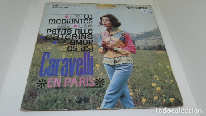 Discos de vinilo: DISCO SINGLE VINILO . CARAVELLI  EN PARIS LOS COMEDIANTES - Foto 1