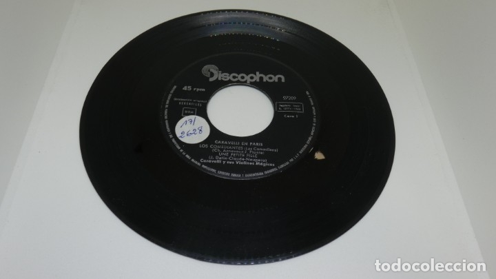 Discos de vinilo: DISCO SINGLE VINILO . CARAVELLI  EN PARIS LOS COMEDIANTES - Foto 3
