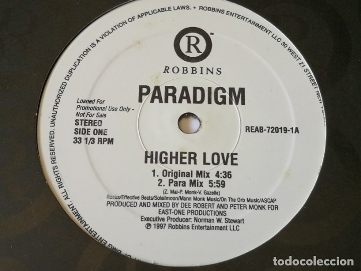 Discos de vinilo: Paradigm - Higher Love - 1997 - Foto 1