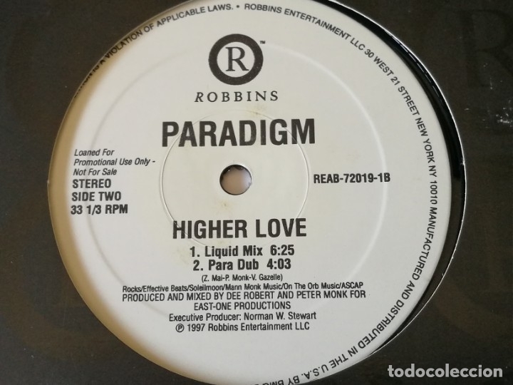 Discos de vinilo: Paradigm - Higher Love - 1997 - Foto 2