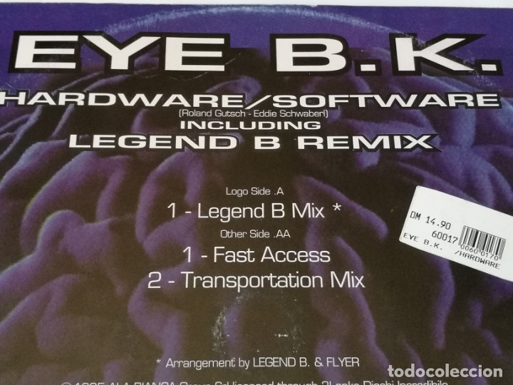 Discos de vinilo: Eye B.K. - Hardware/Software - 1995 - Foto 2