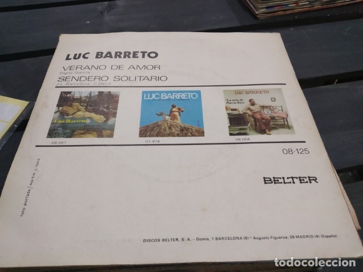 Discos de vinilo: Single luc Barreto verano de amor - Foto 2