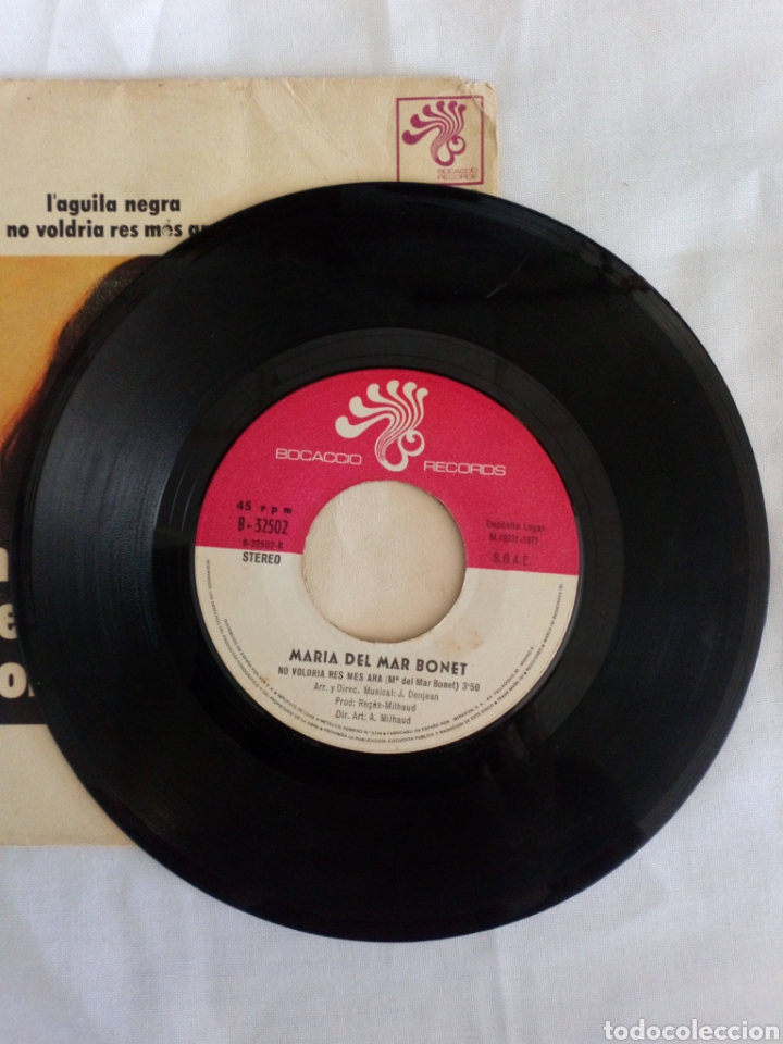 Discos de vinilo: Mar&iacute;a del Mar Bonet single autografiado - Foto 4