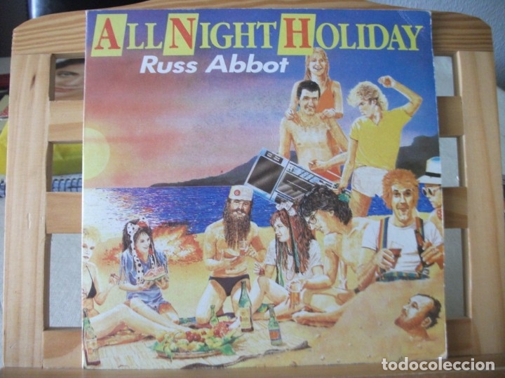 Disques de vinyle: SINGLE DE RUSS ABBOTT , ALL NIGHT HOLIDAY / AN ODE TO A SPOUSE (A&Ntilde;O 1985) FONOMUSIC