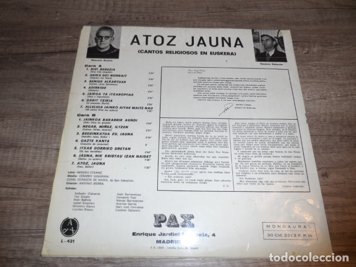 Discos de vinilo: ATOZ JAUNA - S/T - Foto 2