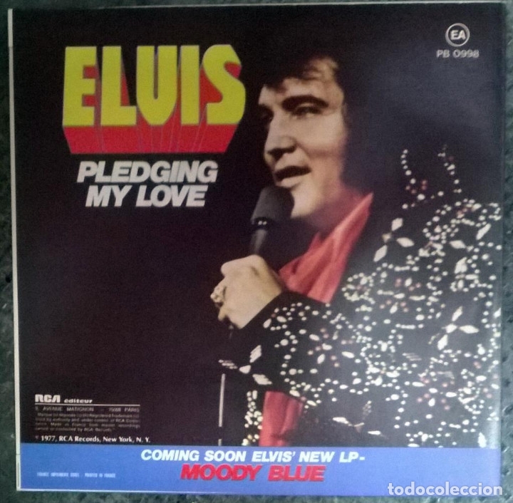 elvis presley. way down/ pledging my love. rca, - Buy Vinyl Singles of Rock  & Roll on todocoleccion