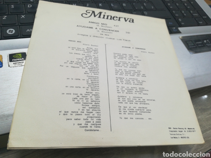 Discos de vinilo: Minerva single promocional amigo m&iacute;o 1971 - Foto 2