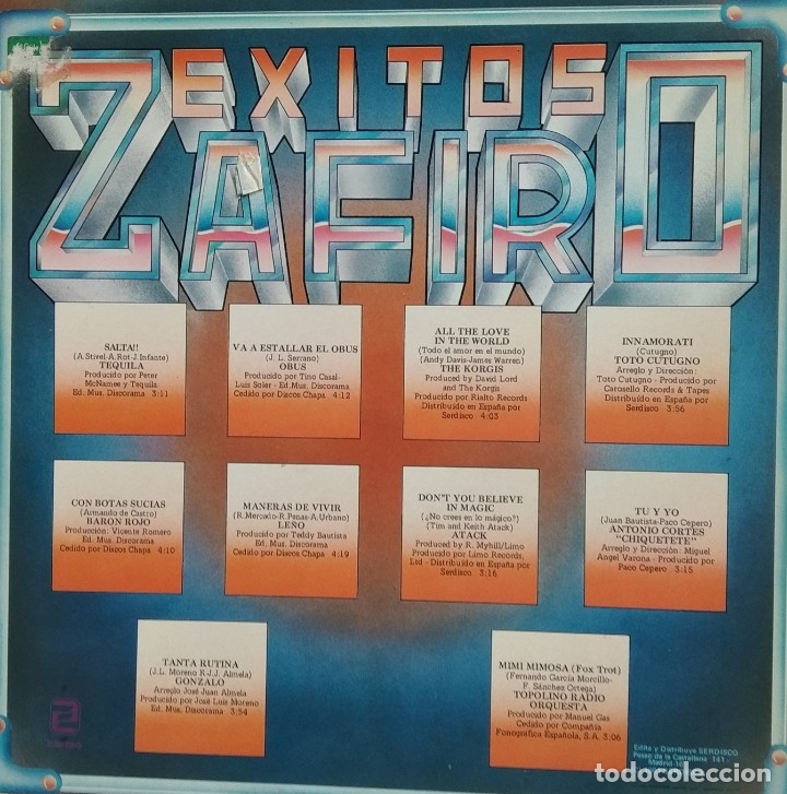 Discos de vinilo: &bull; Exitos Zafiro 6/ Lp 1981 - Foto 2