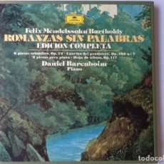 Discos de vinilo: L.P. ROMANZAS SIN PALABRAS, DE FELIX MENDELSSOHN BARTHOLDY. 2 DISCOS, NUEVOS. . Lote 175556294
