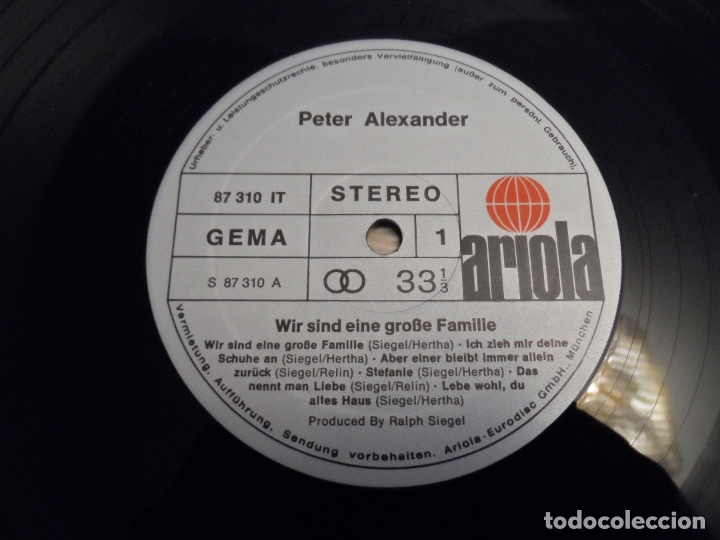 Discos de vinilo: Peter Alexander - Wir sind eine gro&szlig;e Familie - Foto 3