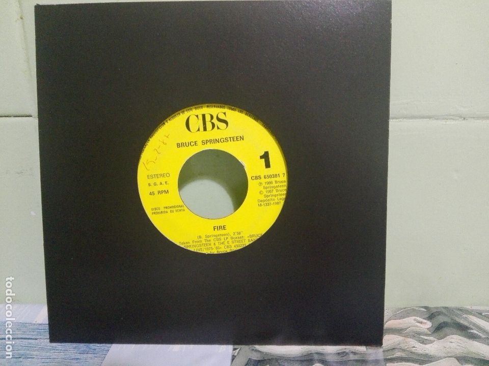 Discos de vinilo: BRUCE SPRINGSTEEN FIRE  SINGLE SPAIN 1987 PDELUXE - Foto 1