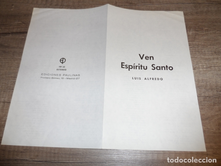Discos de vinilo: LUIS ALFREDO - VEN ESPIRITU SANTO - Foto 3